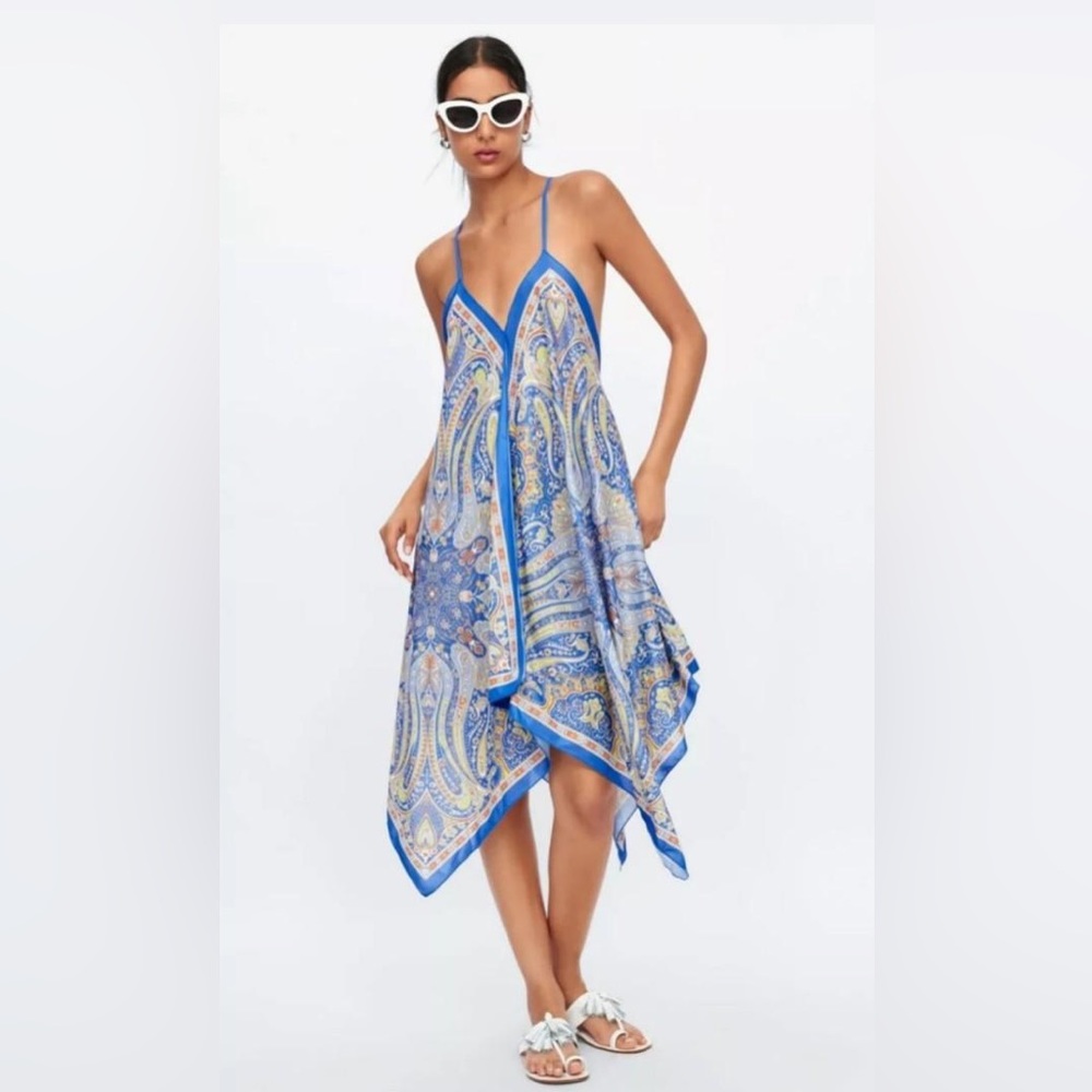 Zara Paisley Print Scarf Dress in Medium